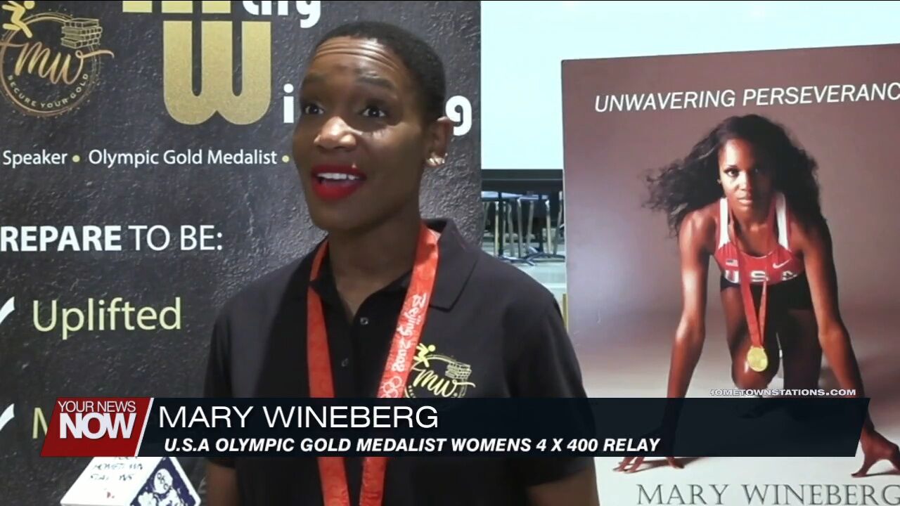 Olympic gold medalist Mary Wineberg inspires Shawnee Middle School students